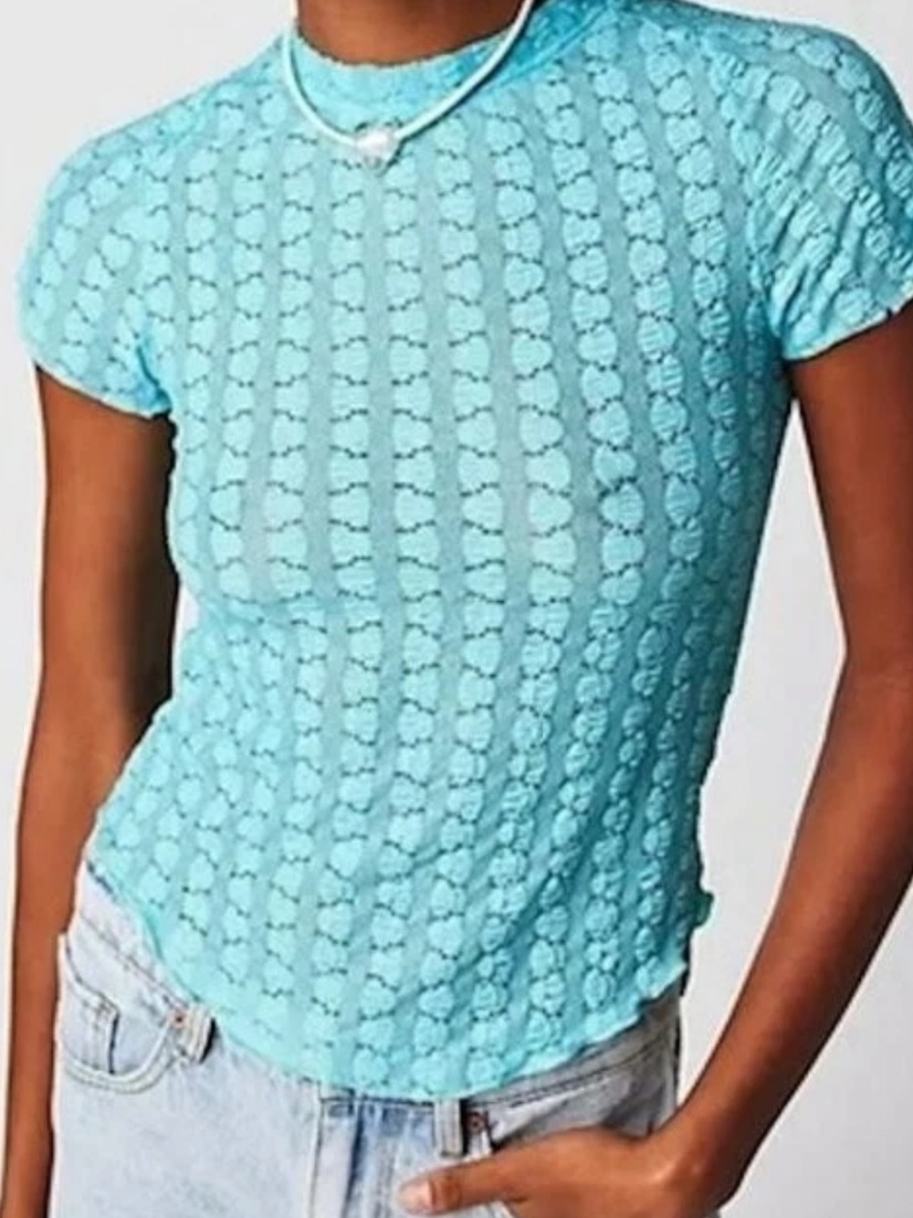 Free People Street Siesta Maggie tee with lettuce trim, brand new no tag